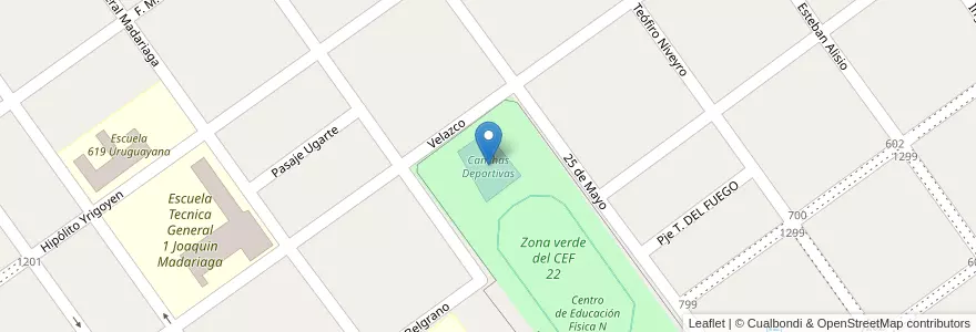 Mapa de ubicacion de Canchas Deportivas en アルゼンチン, コリエンテス州, Departamento Paso De Los Libres, Municipio De Paso De Los Libres.