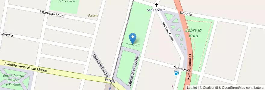 Mapa de ubicacion de Canchita en Argentinien, Santa Fe, Departamento San Justo, Municipio De Vera Y Pintado.