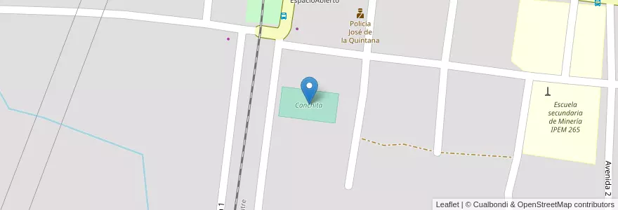 Mapa de ubicacion de Canchita en Argentinië, Córdoba, Departamento Santa María, Pedanía San Isidro, Comuna De Villa San Isidro, José De La Quintana.