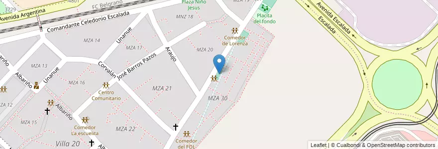 Mapa de ubicacion de Canchita de Alicia, Villa Lugano en アルゼンチン, Ciudad Autónoma De Buenos Aires, ブエノスアイレス, Comuna 8.