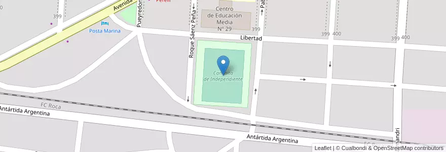 Mapa de ubicacion de Canchita de Independiente en Argentina, Río Negro, Departamento San Antonio, San Antonio Oeste, San Antonio Oeste.