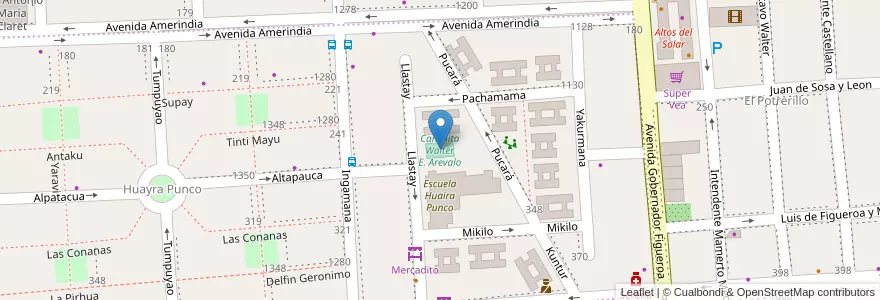 Mapa de ubicacion de Canchita Walter E. Arevalo en Argentina, Catamarca, Departamento Capital, Municipio De San Fernando Del Valle De Catamarca, San Fernando Del Valle De Catamarca.