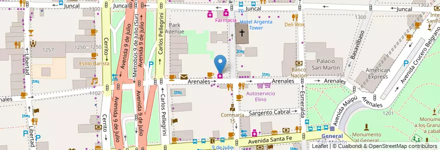 Mapa de ubicacion de Canciller, Retiro en الأرجنتين, Ciudad Autónoma De Buenos Aires, Comuna 1, Buenos Aires.