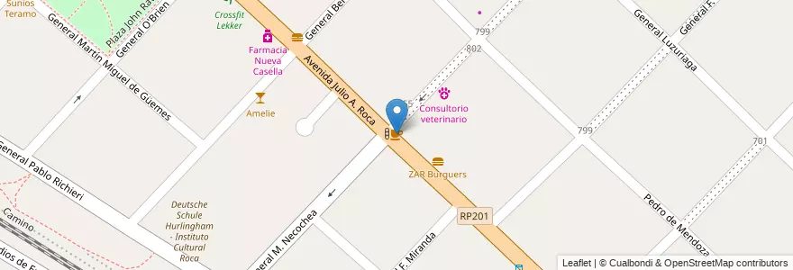 Mapa de ubicacion de Candela - mate y café en アルゼンチン, ブエノスアイレス州, Partido De Hurlingham, Hurlingham.