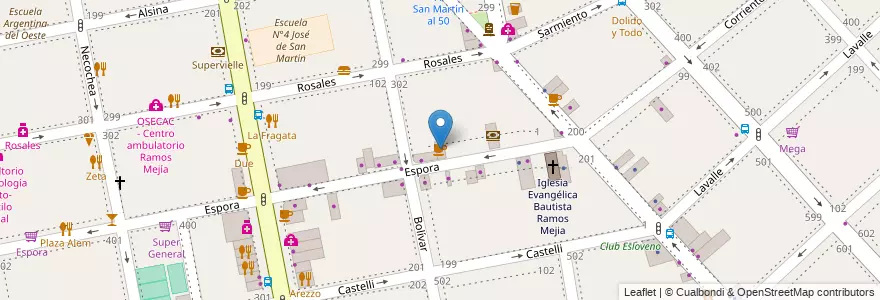 Mapa de ubicacion de Candela en Аргентина, Буэнос-Айрес, Partido De La Matanza, Ramos Mejía.