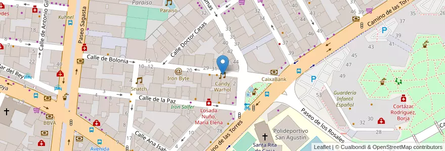 Mapa de ubicacion de Candy Warhol en Spain, Aragon, Zaragoza, Zaragoza, Zaragoza.