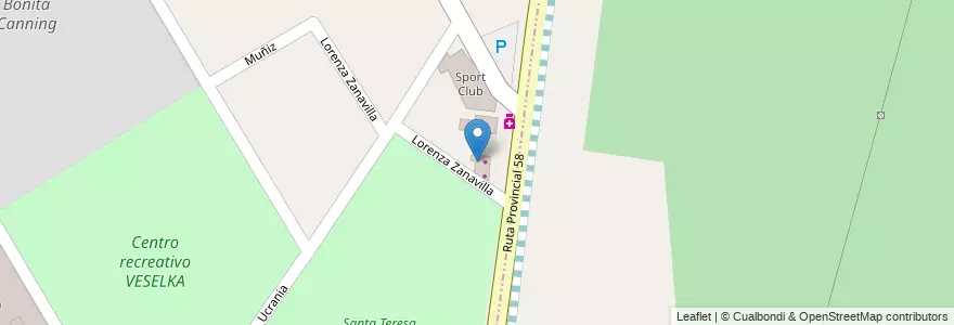 Mapa de ubicacion de Canning dance studio en アルゼンチン, ブエノスアイレス州, Partido De Esteban Echeverría, Canning.