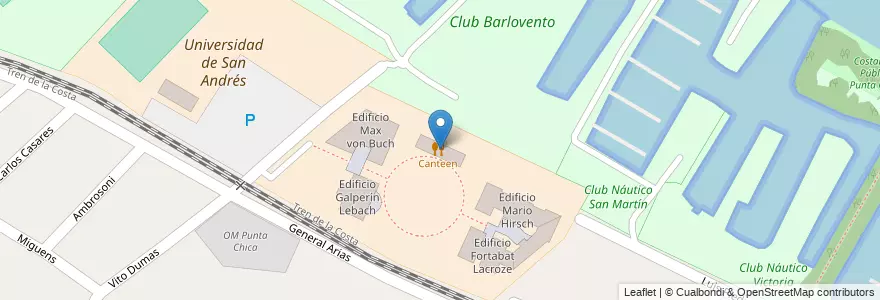 Mapa de ubicacion de Canteen en Argentina, Buenos Aires, Partido De San Fernando, Victoria.