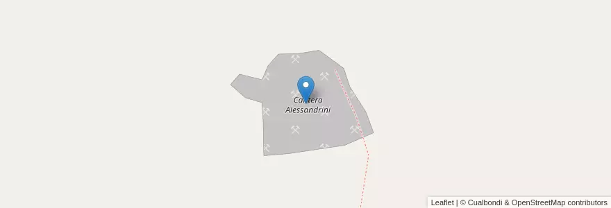 Mapa de ubicacion de Cantera Alessandrini en アルゼンチン, チリ, リオネグロ州, Departamento Avellaneda.