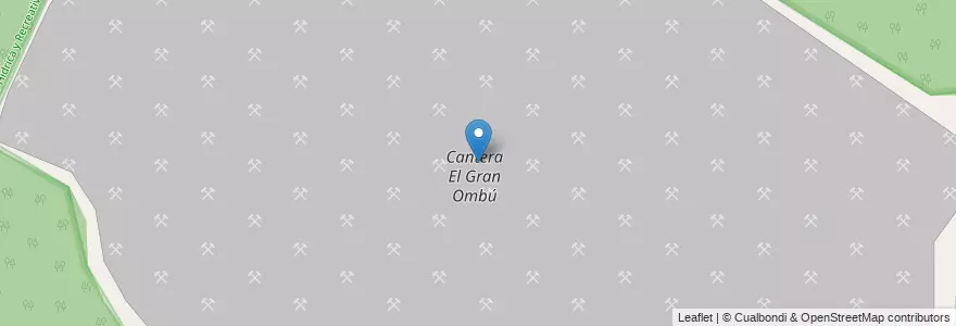 Mapa de ubicacion de Cantera El Gran Ombú en Arjantin, Córdoba, Departamento Colón, Municipio De Villa Allende, Pedanía Calera Norte.
