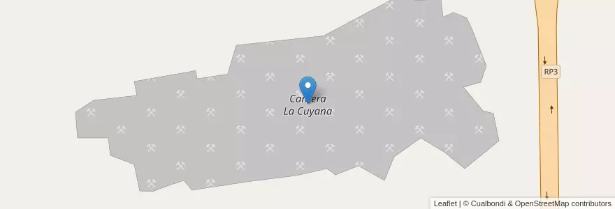 Mapa de ubicacion de Cantera La Cuyana en アルゼンチン, サンルイス州, Juan Martín De Pueyrredón, Municipio De La Punta.