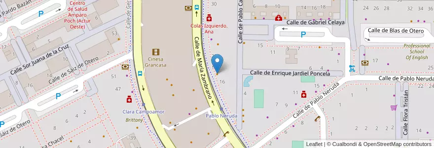 Mapa de ubicacion de Canterbury Tavern Actur en スペイン, アラゴン州, サラゴサ, Zaragoza, サラゴサ.