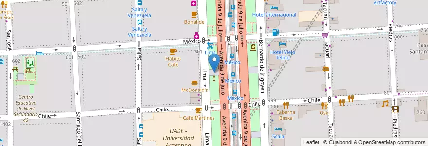 Mapa de ubicacion de Cantero Central Provincia de Chubut, Montserrat en Argentinië, Ciudad Autónoma De Buenos Aires, Comuna 1, Buenos Aires.