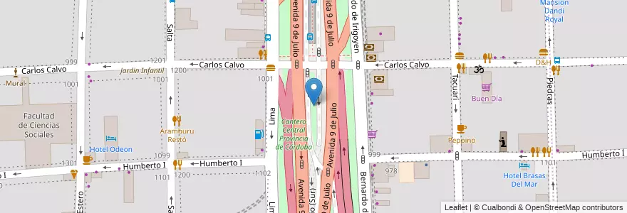 Mapa de ubicacion de Cantero Central Provincia de Córdoba, Constitucion en 아르헨티나, Ciudad Autónoma De Buenos Aires, Comuna 1, 부에노스아이레스.