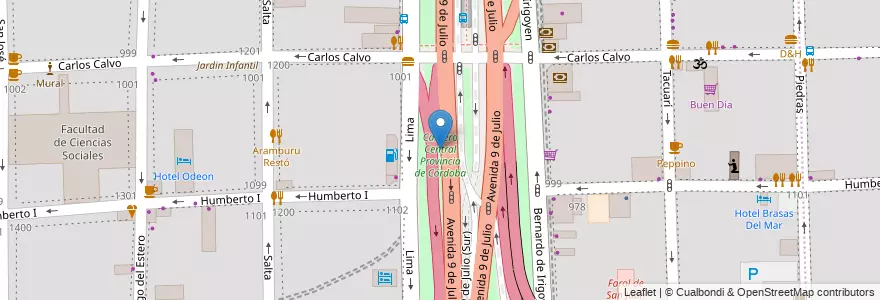Mapa de ubicacion de Cantero Central Provincia de Córdoba, Constitucion en آرژانتین, Ciudad Autónoma De Buenos Aires, Comuna 1, Buenos Aires.