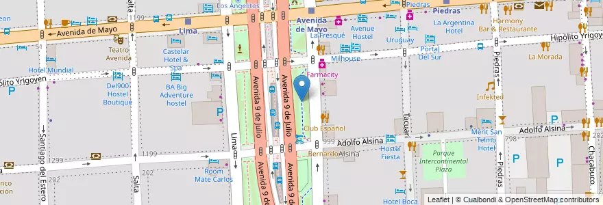Mapa de ubicacion de Cantero Central Provincia de la Rioja, Montserrat en 阿根廷, Ciudad Autónoma De Buenos Aires, Comuna 1, 布宜诺斯艾利斯.