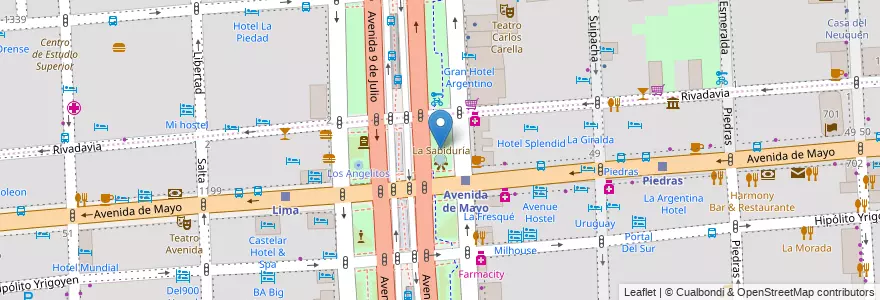 Mapa de ubicacion de Cantero Central Provincia de Misiones, Montserrat en آرژانتین, Ciudad Autónoma De Buenos Aires, Comuna 1, Buenos Aires.