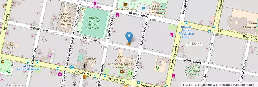 Mapa de ubicacion de Cantimpalo en آرژانتین, سانتافه, Departamento Rosario, Municipio De Funes, Funes.