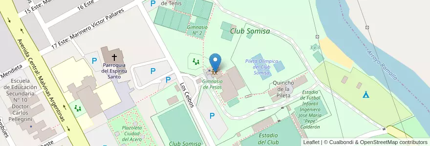 Mapa de ubicacion de Cantina del Club Somisa en الأرجنتين, بوينس آيرس, Partido De San Nicolás, San Nicolás De Los Arroyos.