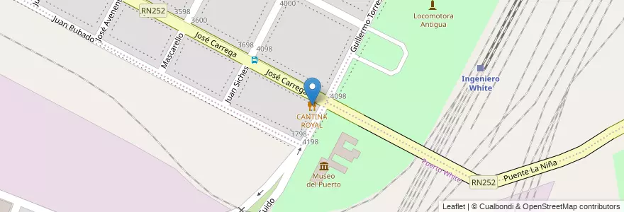 Mapa de ubicacion de CANTINA ROYAL en Arjantin, Buenos Aires, Partido De Bahía Blanca, Ingeniero White.