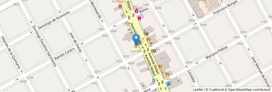 Mapa de ubicacion de Cao Bar en Argentinië, Buenos Aires, Partido De Vicente López, Vicente López.