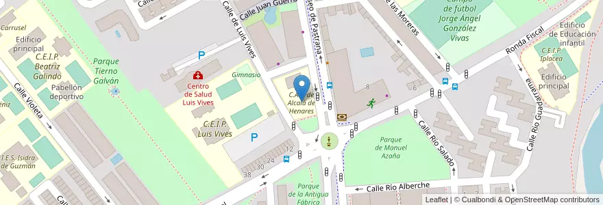 Mapa de ubicacion de C.A.P. de Alcalá de Henares en Испания, Мадрид, Мадрид, Área Metropolitana De Madrid Y Corredor Del Henares, Alcalá De Henares.