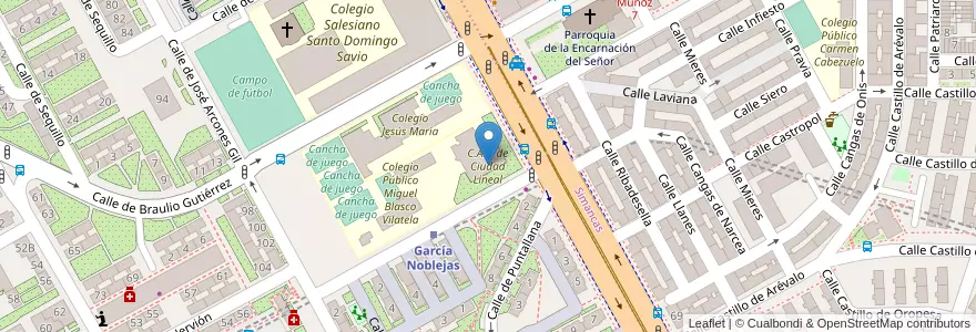 Mapa de ubicacion de C.A.P. de Ciudad Lineal en İspanya, Comunidad De Madrid, Comunidad De Madrid, Área Metropolitana De Madrid Y Corredor Del Henares, Madrid.