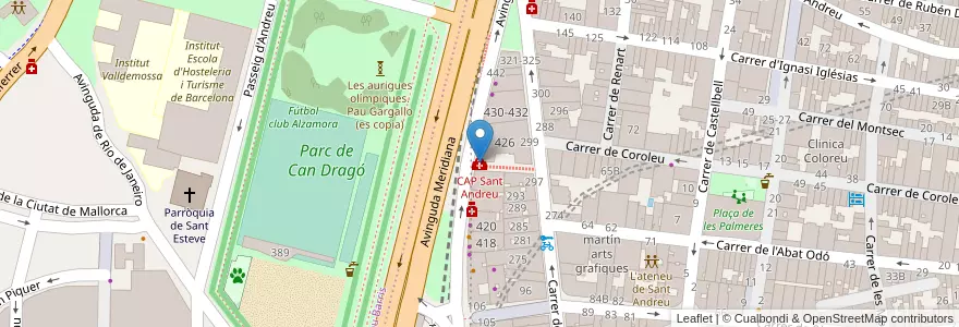 Mapa de ubicacion de CAP Sant Andreu en إسبانيا, كتالونيا, برشلونة, بارسلونس, Barcelona.