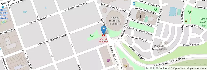 Mapa de ubicacion de CAP St. Oleguer en Spagna, Catalunya, Barcelona, Vallès Occidental, Sabadell.
