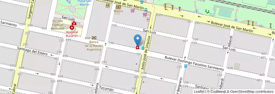 Mapa de ubicacion de Capdevilla en الأرجنتين, سانتا في, Departamento San Lorenzo, Municipio De Roldán, Roldán.