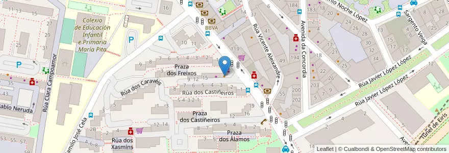 Mapa de ubicacion de Caperucha (Pepin) en Spanien, Galicien, A Coruña, A Coruña, A Coruña.