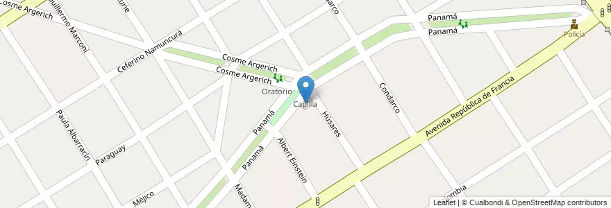 Mapa de ubicacion de Capilla en 阿根廷, 布宜诺斯艾利斯省, Partido De Quilmes, Ezpeleta.