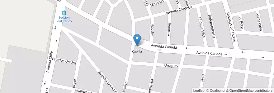 Mapa de ubicacion de Capilla en Arjantin, Jujuy, Departamento El Carmen, Municipio De Perico, Perico.