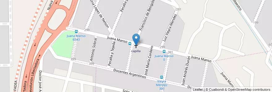 Mapa de ubicacion de capilla en アルゼンチン, コルドバ州, Departamento Capital, Pedanía Capital, Córdoba, Municipio De Córdoba.