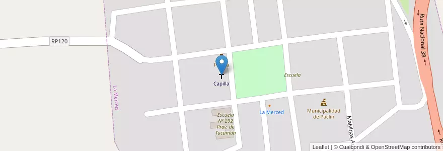 Mapa de ubicacion de Capilla en الأرجنتين, Catamarca, Departamento Paclín, Municipio De Paclín, La Merced.