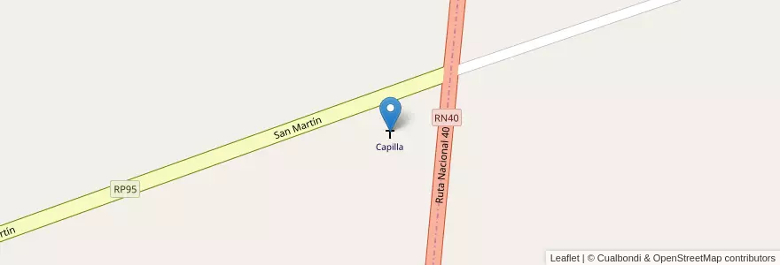 Mapa de ubicacion de Capilla en Arjantin, Şili, Mendoza, Departamento San Carlos, Distrito La Consulta.