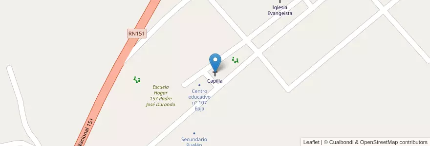 Mapa de ubicacion de Capilla en Argentine, La Pampa, Departamento Puelén, Municipio De Puelén.