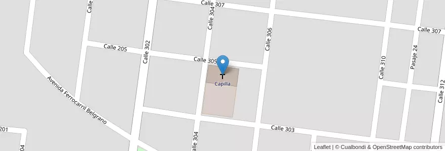 Mapa de ubicacion de Capilla en 아르헨티나, Santa Fe, Departamento General Obligado, Municipio De Avellaneda.