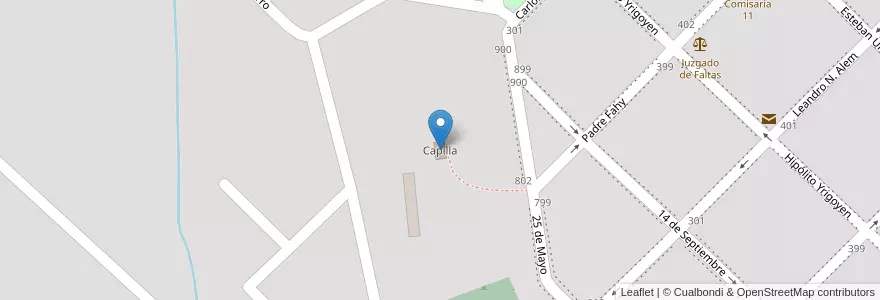 Mapa de ubicacion de Capilla en アルゼンチン, ブエノスアイレス州, Partido De Exaltación De La Cruz, Capilla Del Señor.