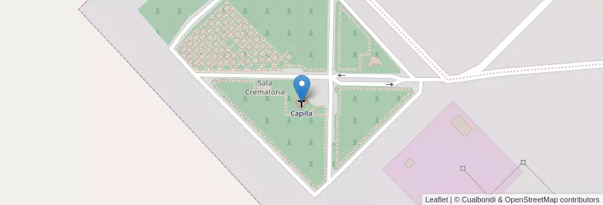 Mapa de ubicacion de Capilla en アルゼンチン, ラ・パンパ州, Municipio De Santa Rosa, Departamento Capital.