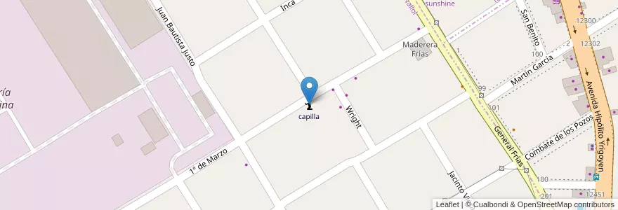 Mapa de ubicacion de capilla en Arjantin, Buenos Aires, Partido De Lomas De Zamora, Llavallol.