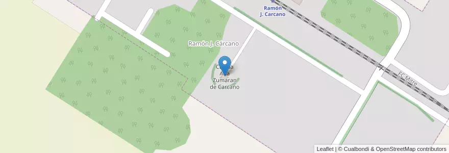 Mapa de ubicacion de Capilla Ana Zumaran de Carcano en アルゼンチン, コルドバ州, Departamento Unión, Pedanía Ballesteros.