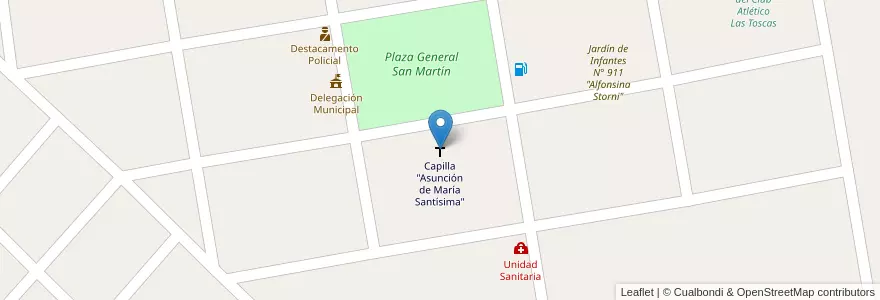 Mapa de ubicacion de Capilla "Asunción de María Santísima" en 阿根廷, 布宜诺斯艾利斯省, Partido De Lincoln.