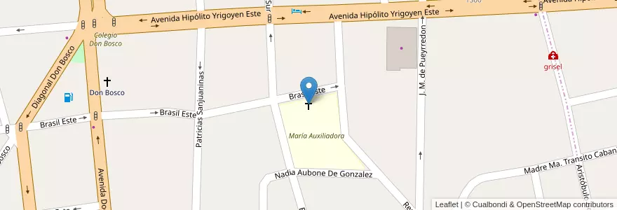 Mapa de ubicacion de Capilla Colegio Maria Auxiliadora en 아르헨티나, San Juan, 칠레, Capital.