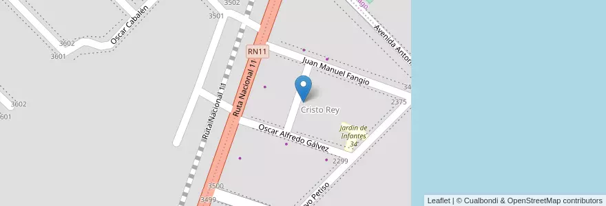 Mapa de ubicacion de Capilla Cristo Rey en 아르헨티나, Chaco, Departamento San Fernando, Resistencia, Resistencia.