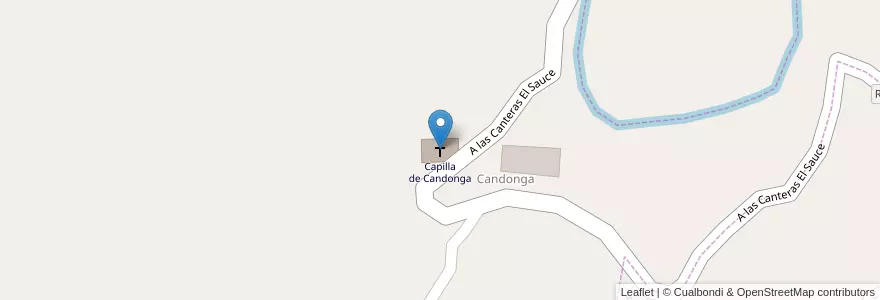 Mapa de ubicacion de Capilla de Candonga en Argentinië, Córdoba, Departamento Colón, Pedanía San Vicente, Comuna De El Manzano.