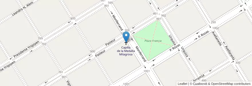 Mapa de ubicacion de Capilla de la Medalla Milagrosa en Argentina, Provincia Di Buenos Aires, Partido De Trenque Lauquen, Cuartel Chacras De Trenque Lauquen, Trenque Lauquen.