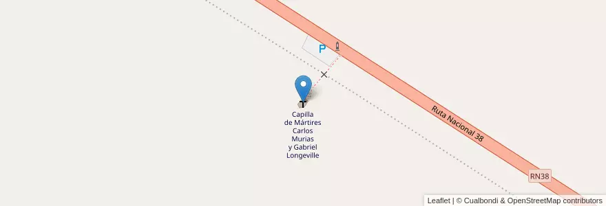 Mapa de ubicacion de Capilla de Mártires Carlos Murias y Gabriel Longeville en Argentine, La Rioja, Departamento Chamical.