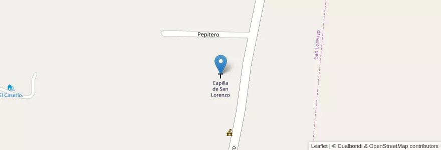 Mapa de ubicacion de Capilla de San Lorenzo en 아르헨티나, Córdoba, Departamento San Alberto, Pedanía Panaholma, Comuna De San Lorenzo, San Lorenzo.