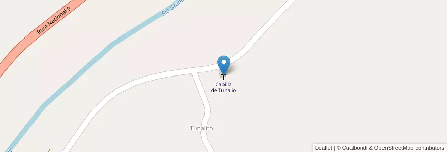 Mapa de ubicacion de Capilla de Tunalio en アルゼンチン, フフイ州, Departamento Tumbaya, Municipio De Purmamarca.